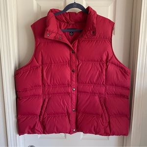 Lands’ End Down Vest Women’s 3x Red DOUBLE STITCHED 80/20